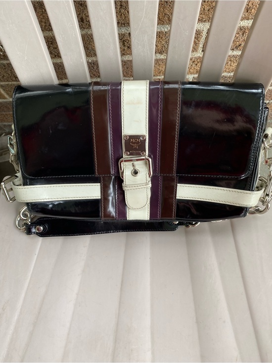 MCM Handbags - AUTHENTIC MCM BLACK PATENT LEATHER BAG